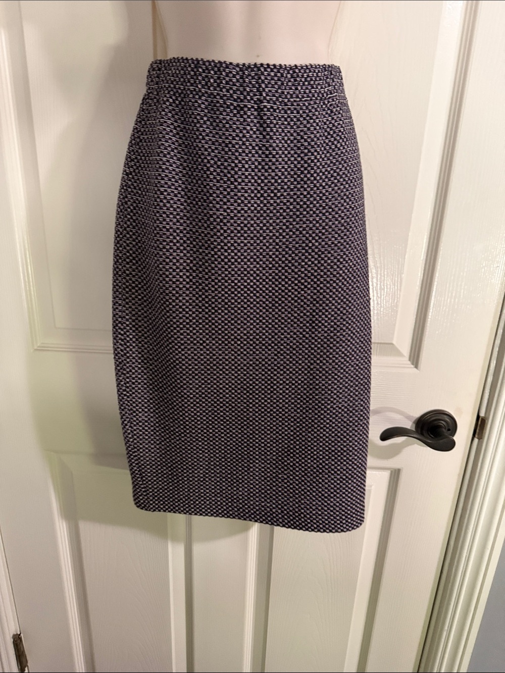 St. John Collection Purple/ Black Textured Knit Pencil Skirt